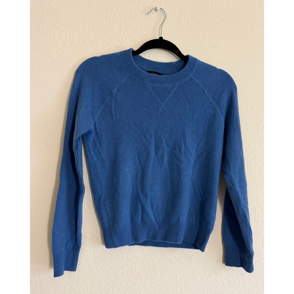 Quince Mongolian Shrunken Cashmere Sweatshirt Fjord Blue Size XS Quiet Luxury
